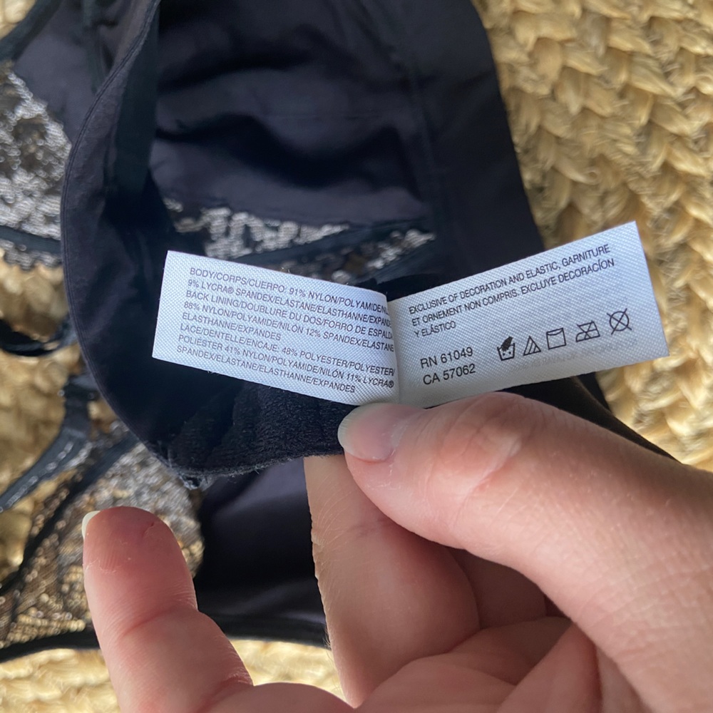 Wacoal Black Cream Embroidered Floral Lace Bralette - Picture 6 of 7